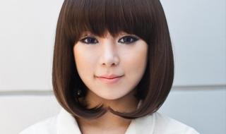 齐刘海直发发型扎法